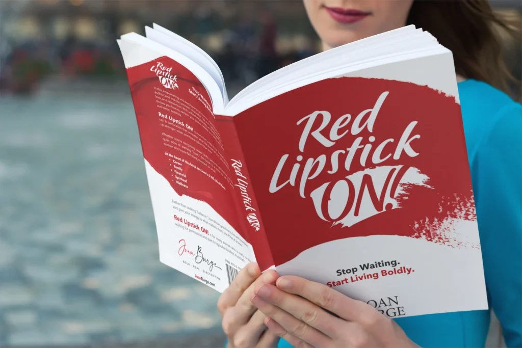 Woman reading Red Lipstick On Book